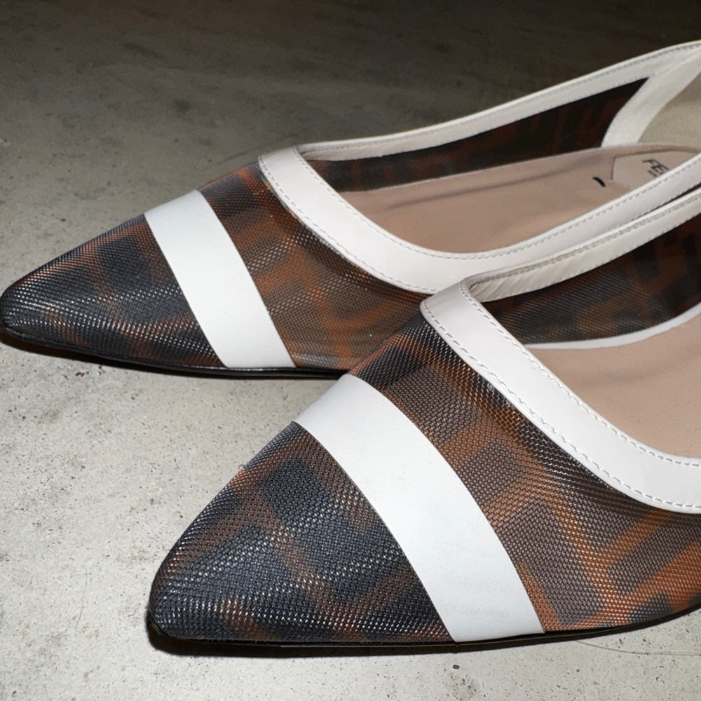 Fendi Black and Brown Flats with Elegant Pointed Toe
